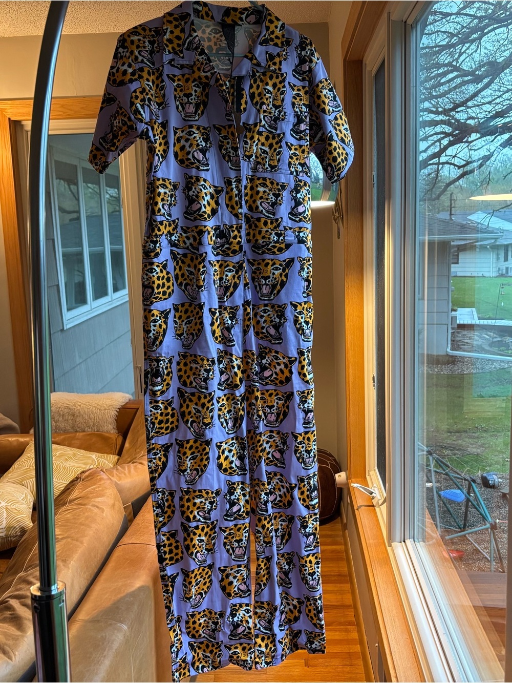 NWT Nooworks Cheetah Head twill coveralls